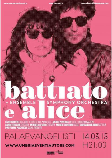 Battiato & Alice 14 marzo alle ore 21.00 Palaevangelisti di Perugia