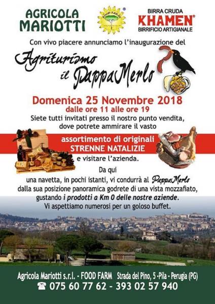 25 NOVEMBRE 2018: INAUGURAZIONE PAPPAMERLO, PRESENTAZIONE STRENNE DI NATALE E BUFFET